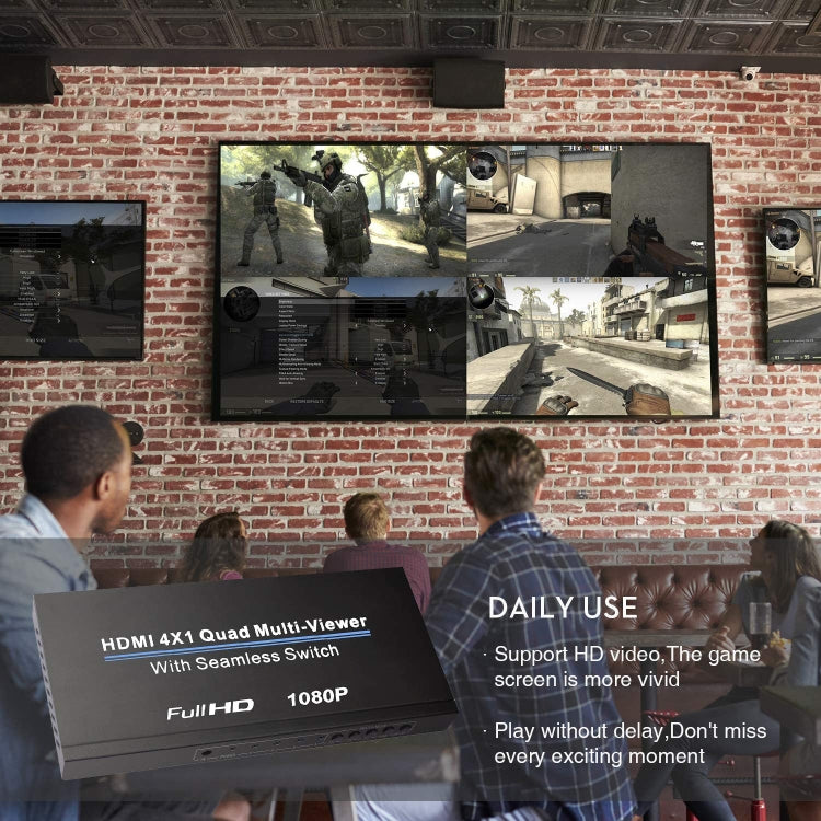 NEWKENG NK-C941 Full HD 1080P HDMI 4x1 Quad Multi-Viewer with Seamless Switch & Remote Control