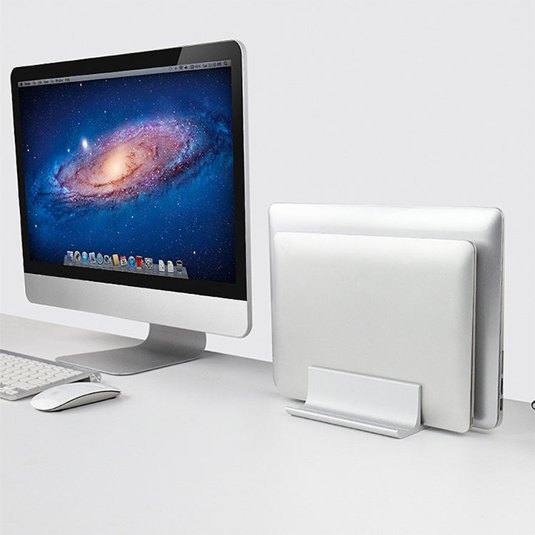 Universal Portable Aluminum Alloy Double Slot Width Adjustable Laptop Vertical Storage Stand Base