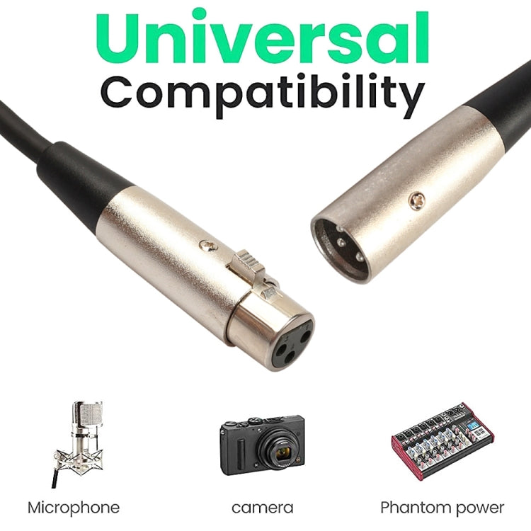 1.8m 3-Pin XLR Male to XLR Female MIC Shielded Cable Microphone Audio Cord