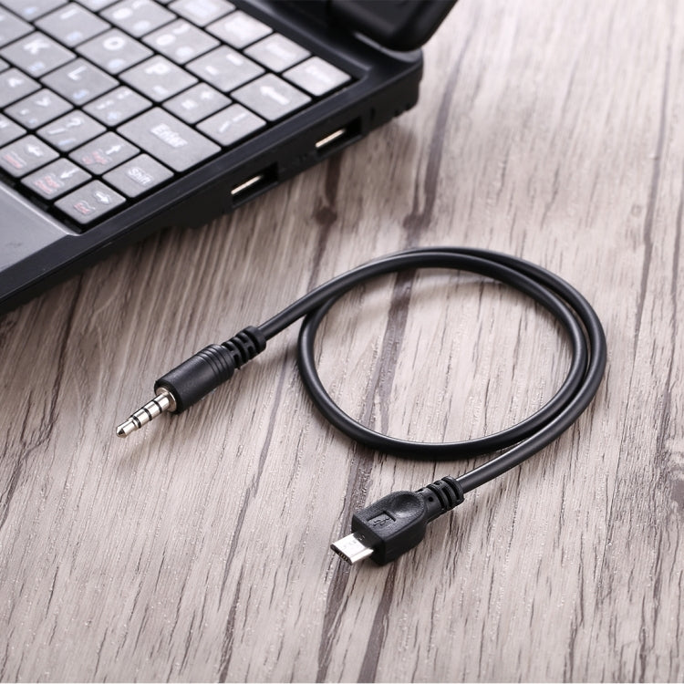 3.5mm Male to Micro USB Male Audio AUX Cable, Length: about 40cm