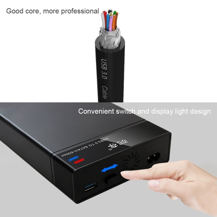 Universal SATA 2.5 / 3.5 inch USB3.0 Interface External Solid State Drive Enclosure for Laptops / Desktop Computers, The Maximum Support Capacity: 10TB