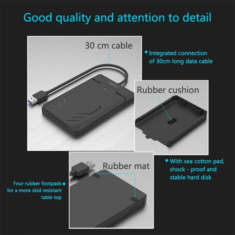 UNITEK SATA 2.5 inch USB 3.0 Interface HDD Enclosure, Length: 30cm