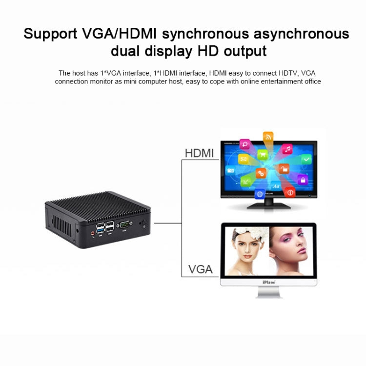 Fanless Mini Industrial Control PC with 4 USB Ports & RS-232 COM Port, 8GB RAM, Intel Celeron N2920 2.0GHz Quard Core, Support Bluetooth 4.0 & 2.4G / 5.0G Dual-band WiFi