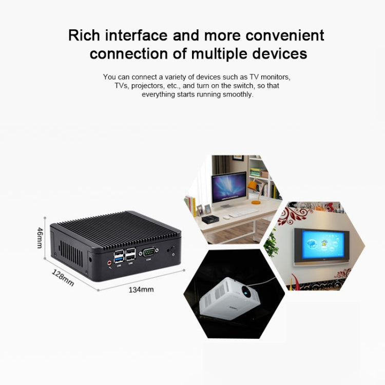 Fanless Mini Industrial Control PC with 4 USB Ports & RS-232 COM Port, 8GB RAM, Intel Celeron N2920 2.0GHz Quard Core, Support Bluetooth 4.0 & 2.4G / 5.0G Dual-band WiFi