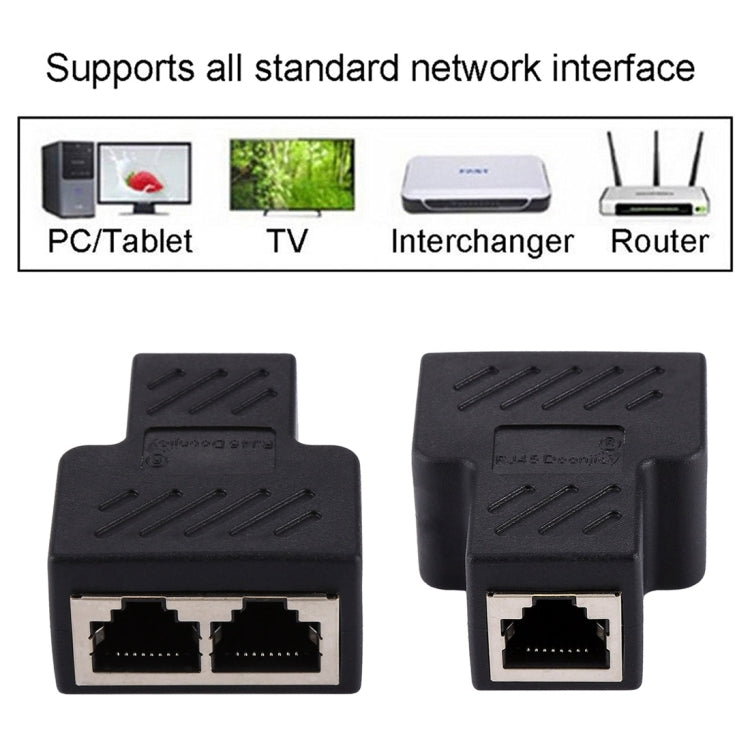 Crystal Network Straight Through Head-line Connector Terminal Female to Female Three Head RJ45 Interface Extension Device