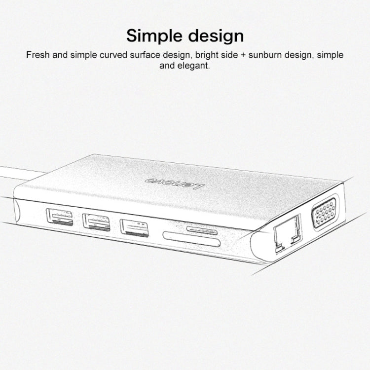 Lenovo LX0801 Type-C / USB-C Network Cable Interface Converter Docking Station