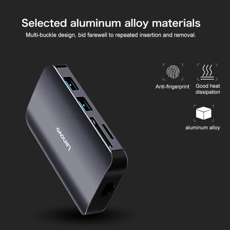 Lenovo F1-C08 8 In 1 Type-C / USB-C to HDMI Multi-function Converter Hub