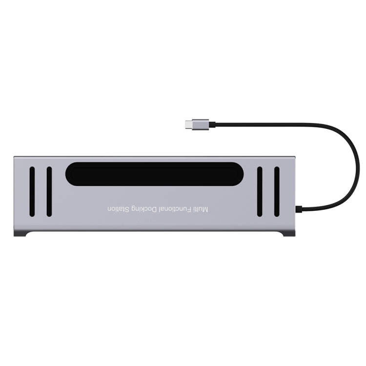 Onten 9199 12 in 1 USB-C / Type-C to USB-C / Type-C + TF / SD Card Slot + RJ45 + 3.5mm Audio + PD USB-C / Type-C Charging + 2 HDMI + 4 USB 3.0 Ports Multifunctional HUB Converter Docking Station