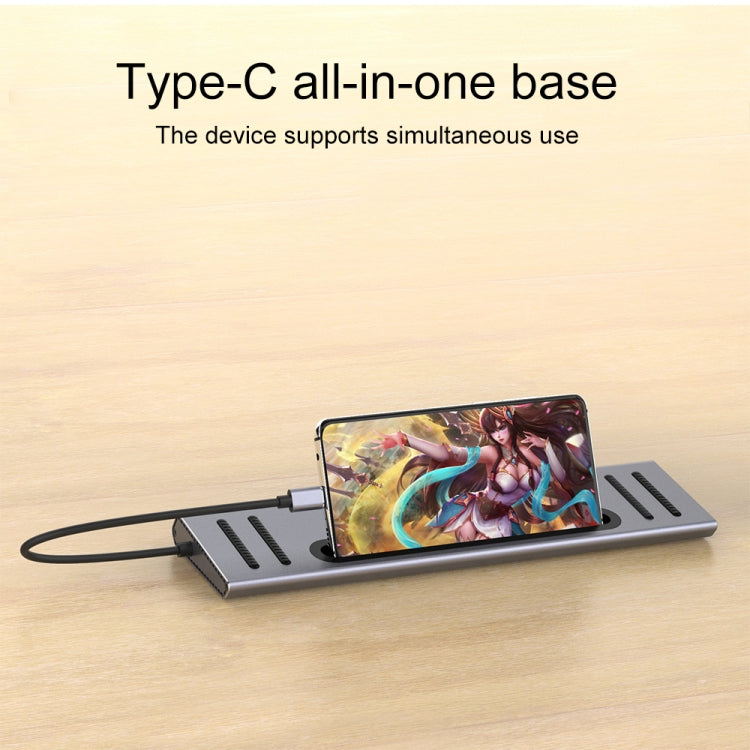 Onten 9199 12 in 1 USB-C / Type-C to USB-C / Type-C + TF / SD Card Slot + RJ45 + 3.5mm Audio + PD USB-C / Type-C Charging + 2 HDMI + 4 USB 3.0 Ports Multifunctional HUB Converter Docking Station