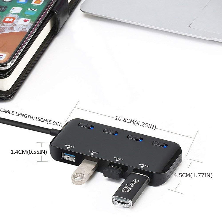 High Speed 4 x USB 3.0 to USB-C / Type-C HUB with Switch
