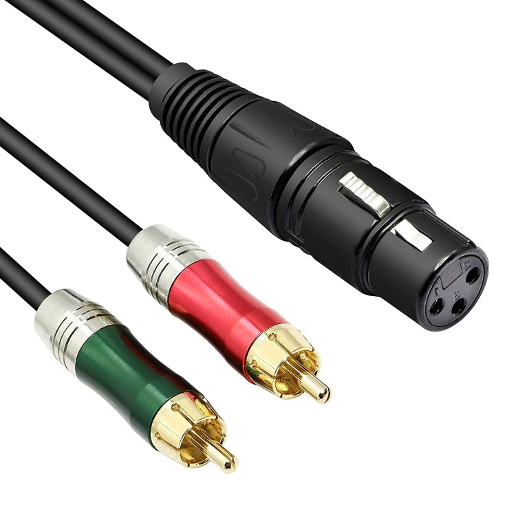 30cm Metal Head 3 Pin XLR CANNON Female to 2 RCA Male Audio Connector Adapter Cable for Microphone / Audio Equipment