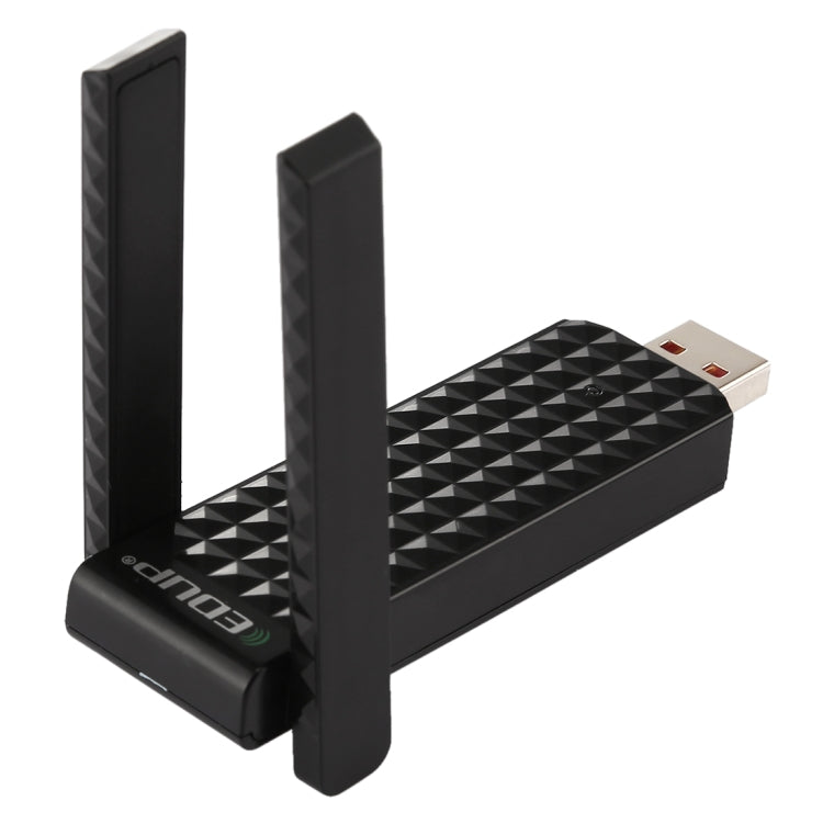 EDUP EP-AC1625 600Mbps 2.4G / 5.8GHz Dual Band Wireless 11AC USB 2.0 Adapter Network Card with 2 Antennas for Laptop / PC