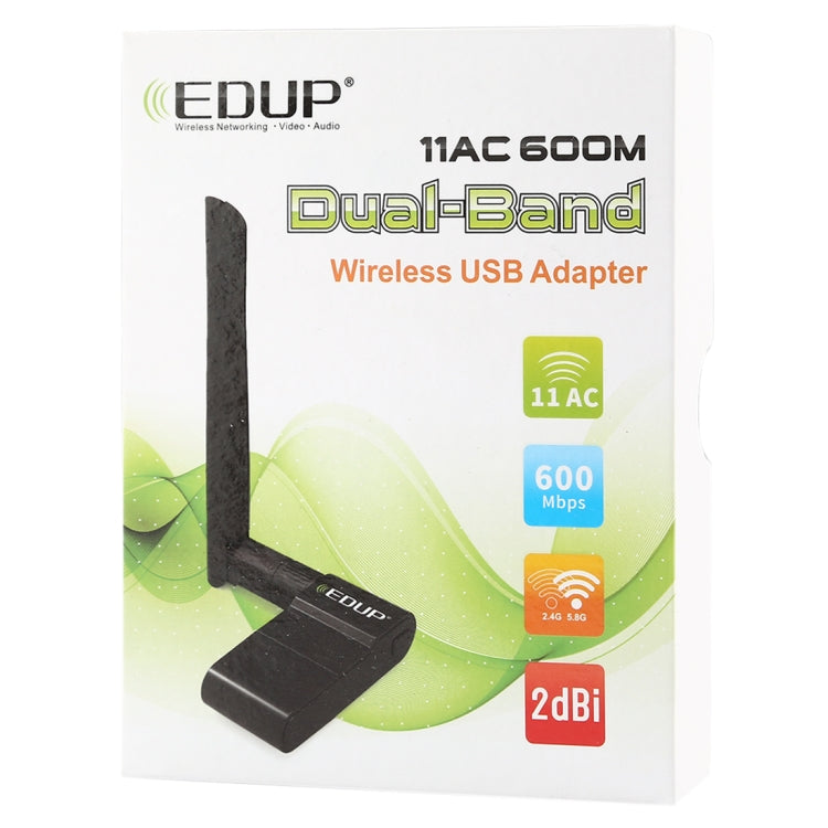 EDUP EP-AC1635 600Mbps Dual Band Wireless 11AC USB Ethernet Adapter 2dBi Antenna for Laptop / PC