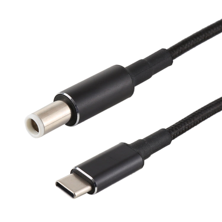 PD 100W 7.4 x 0.6mm Male to USB-C / Type-C Male Nylon Weave Power Charge Cable for Dell, Cable Length: 1.7m
