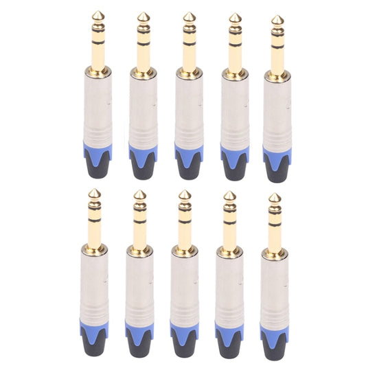 10 PCS TC203N 6.35mm Gold-plated Audio Stereo Connector Welding Plug