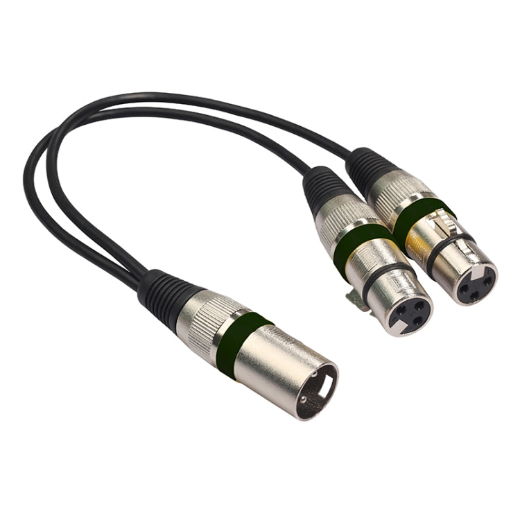 2055MFF-03 2 In1 XLR Male to Double Female Microphone Audio Cable, Length: 0.3m