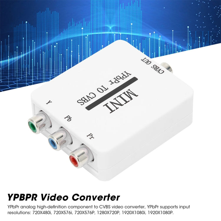 Mini YPBPR to CVBS Video Converter Component AV Adapter for TV / Projector / Monitor