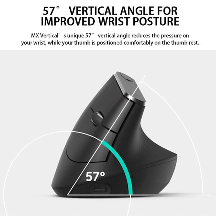 Logitech MX Vertical 4000DPI USB-C / Type-C + Unifying + Bluetooth Three-mode Ergonomic Wireless Vertical Optical Mouse