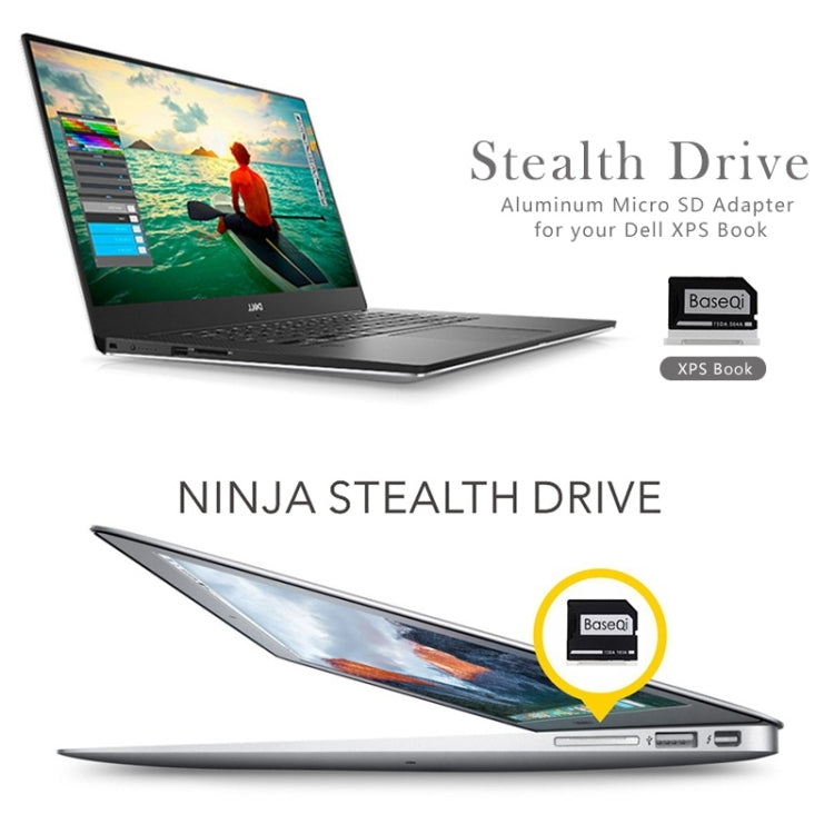 BASEQI Hidden Aluminum Alloy High Speed SD Card Case for Dell XPS 13.3 inch Laptop