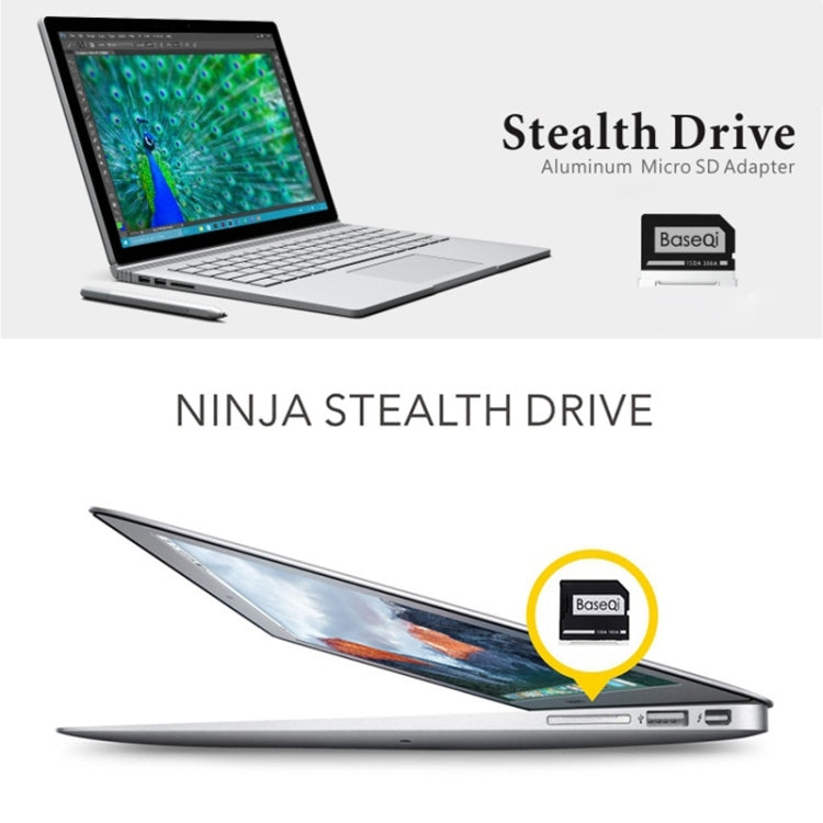 BASEQI Hidden Aluminum Alloy SD Card Case for Lenovo Flex4-14 Laptop