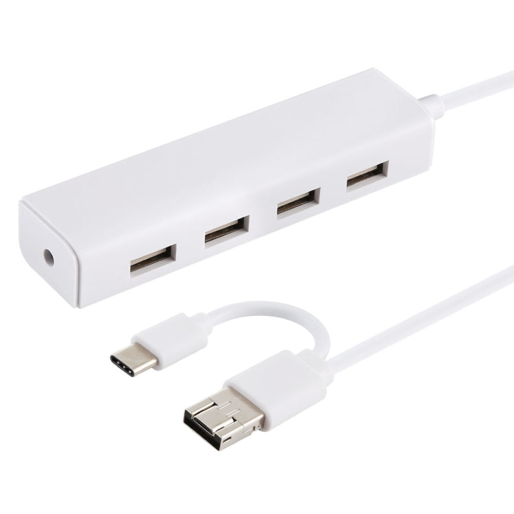 3 in 1 USB-C / Type-C + Micro USB + 4 x USB 2.0 Ports HUB Converter, Cable Length: 12cm