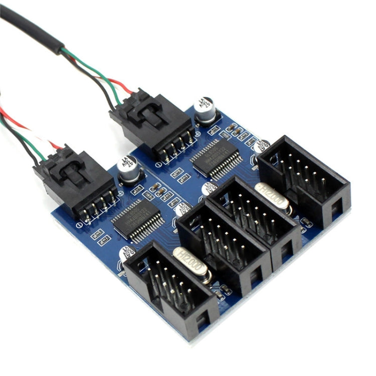 9 Pin USB Header Male 1 to 4 Female Extension Cable Card