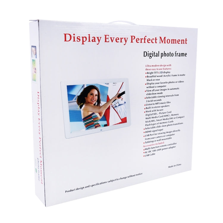 15.0 inch LED Display Digital Photo Frame with Holder / Remote Control, Allwinner, Support USB / SD Card Input / OTG