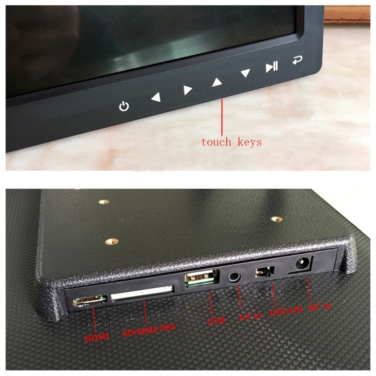 17.0 inch LED Display Digital Photo Frame with 7-keys Touch Button Control / Holder / Remote Control, Allwinner Technology, Support USB / SD Card Input / OTG, US/EU/UK Plug