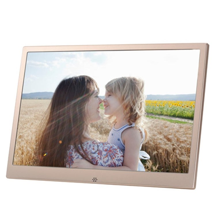 HSD1303 13.3 inch LED 1280x800 High Resolution Display Digital Photo Frame with Holder and Remote Control, Support SD / MMC / MS Card / USB Port, UK Plug(Gold)