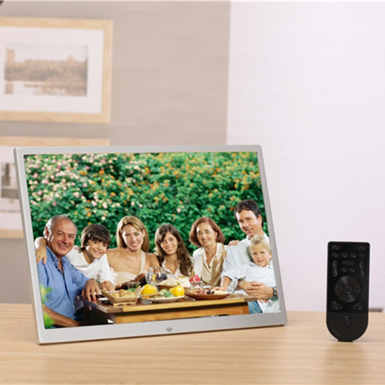 HSD1504 15.4 inch LED 1280x800 High Resolution Display Digital Photo Frame with Holder and Remote Control, Support SD / MMC / MS Card / USB Port, EU Plug(Gold)