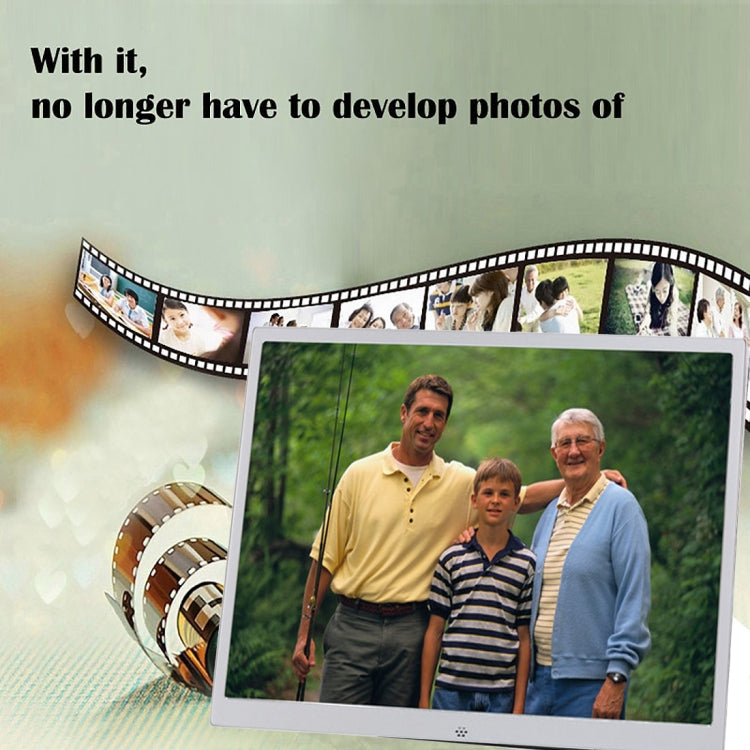 HSD1504 15.4 inch LED 1280x800 High Resolution Display Digital Photo Frame with Holder and Remote Control, Support SD / MMC / MS Card / USB Port, EU Plug(Gold)