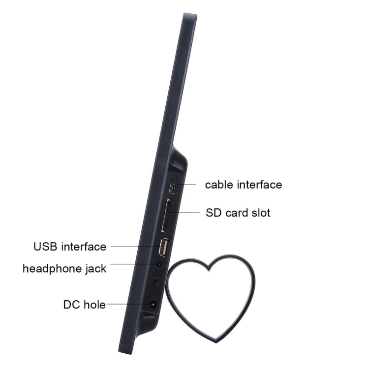 13 inch LED Display Digital Photo Frame with Holder & Remote Control, Allwinner F16, Support SD / MS / MMC Card and USB