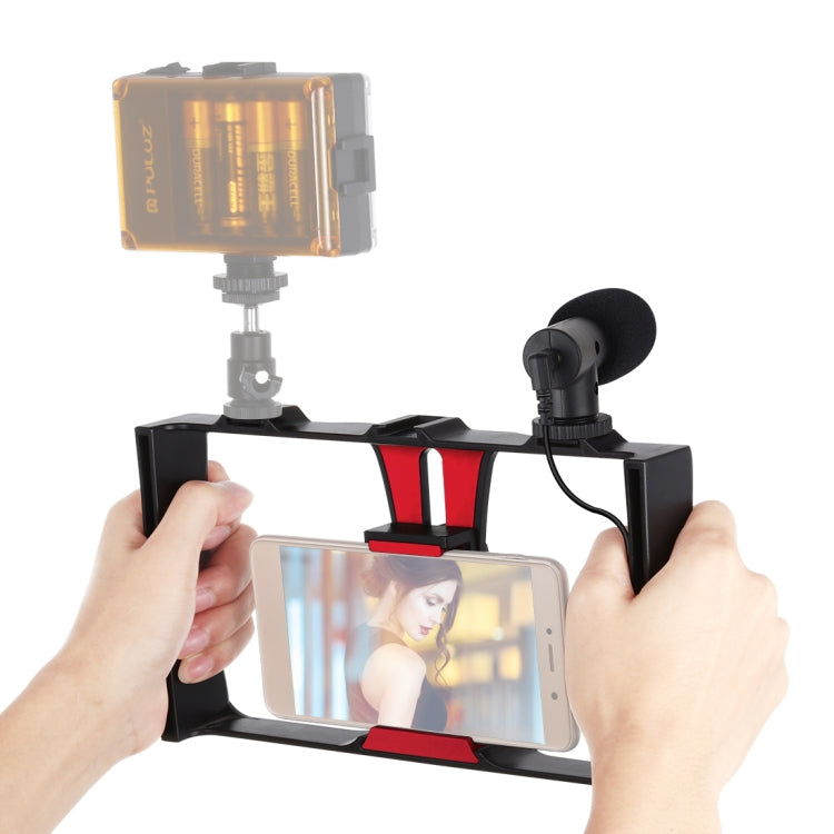 PULUZ 2 in 1 Live Broadcast Smartphone Video Rig + Microphone Kits for iPhone, Galaxy, Huawei, Xiaomi, HTC, LG, Google, and Other Smartphones