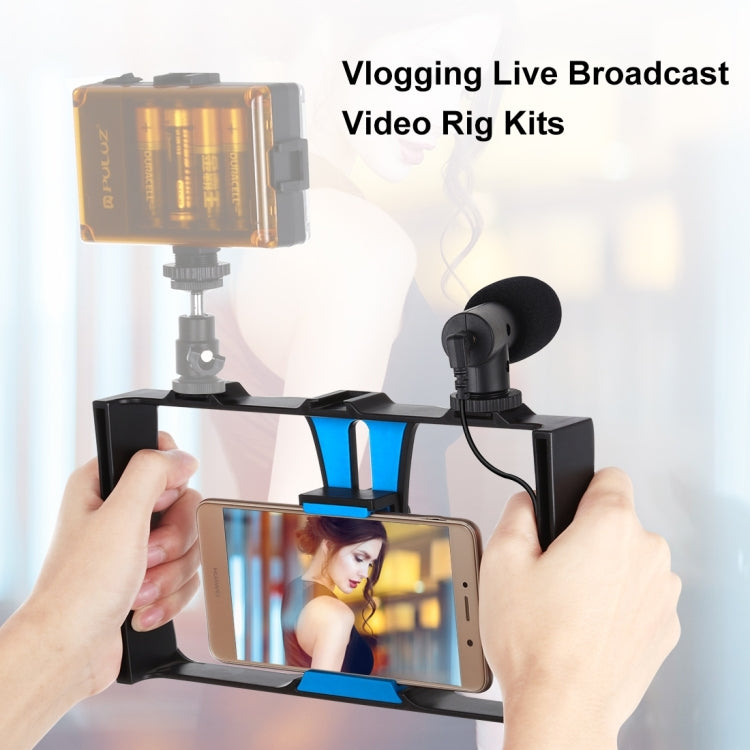 PULUZ 2 in 1 Live Broadcast Smartphone Video Rig + Microphone Kits for iPhone, Galaxy, Huawei, Xiaomi, HTC, LG, Google, and Other Smartphones