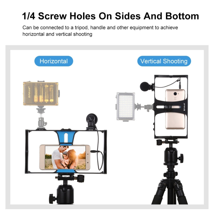 PULUZ 2 in 1 Live Broadcast Smartphone Video Rig + Microphone Kits for iPhone, Galaxy, Huawei, Xiaomi, HTC, LG, Google, and Other Smartphones