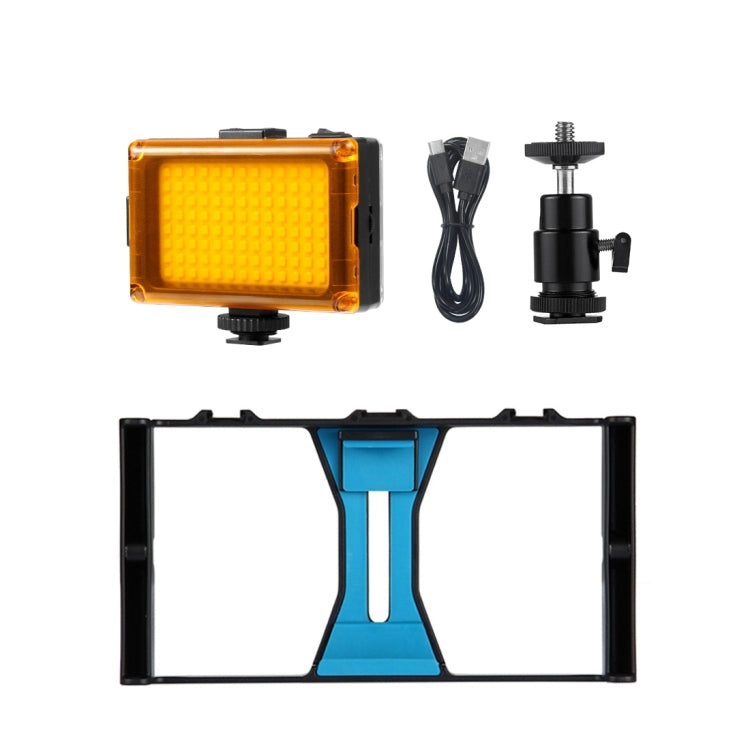 PULUZ 2 in 1 Vlogging Live Broadcast LED Selfie Light Smartphone Video Rig Kits with Cold Shoe Tripod Head for iPhone, Galaxy, Huawei, Xiaomi, HTC, LG, Google, and Other Smartphones