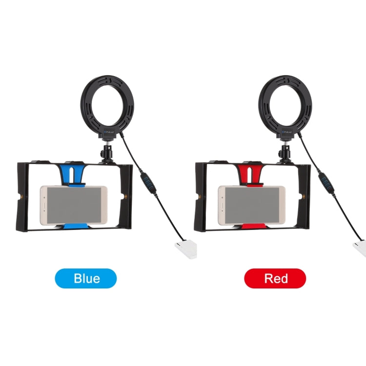 PULUZ 2 in 1 Vlogging Live Broadcast Smartphone Video Rig + 4.7 inch 12cm Ring LED Selfie Light Kits with Cold Shoe Tripod Head for iPhone, Galaxy, Huawei, Xiaomi, HTC, LG, Google, and Other Smartphones