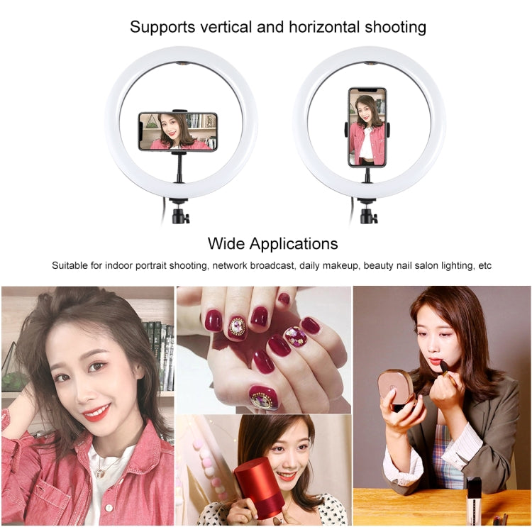 PULUZ 11.8 inch 30cm RGBW Light + 1.1m Tripod Mount Curved Surface Dimmable LED Dual Color Temperature LED Ring Selfie Vlogging Video Light  Live Broadcast Kits with Cold Shoe Tripod Ball Head & Phone Clamp & Remote Control