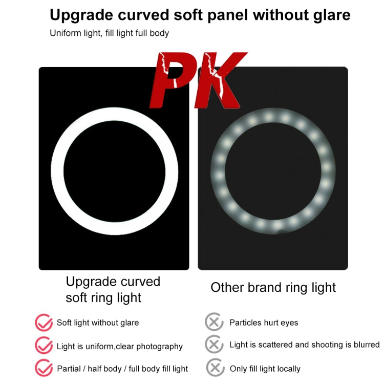 PULUZ 10.2 inch 26cm Ring Light + 1.1m Tripod Mount USB 3 Modes Dimmable Dual Color Temperature LED Curved Diffuse Light Vlogging Selfie Photography Video Lights with Phone Clamp & Selfie Remote Control