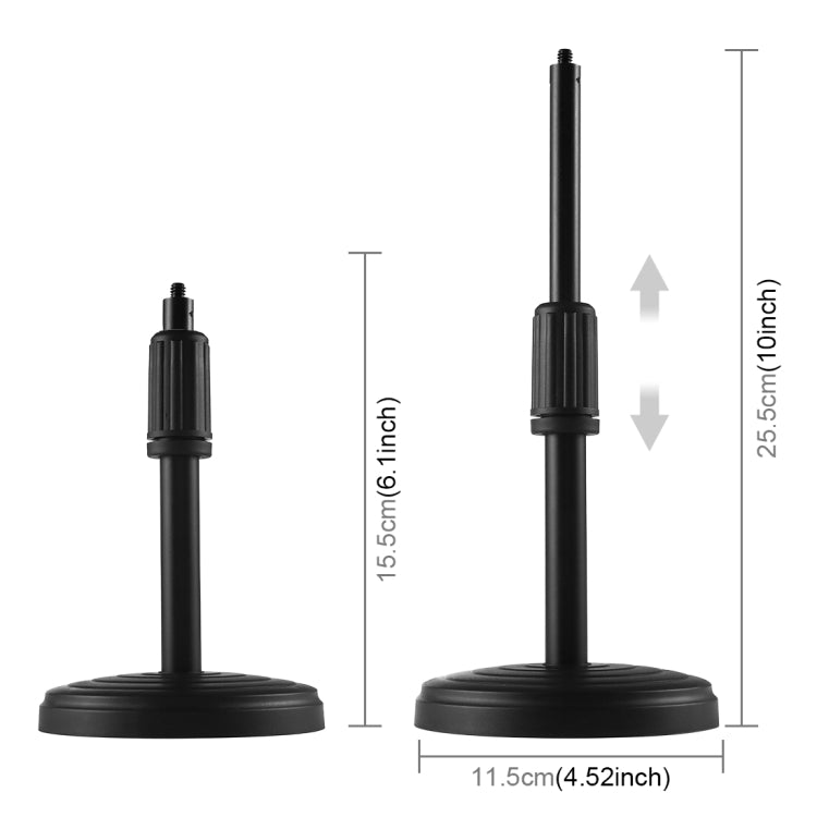 PULUZ 7.9 inch 20cm Light+ Round Base Desktop Holder USB 3 Modes Dimmable Dual Color Temperature LED Curved Light Ring Vlogging Selfie Photography Video Lights with Phone Clamp