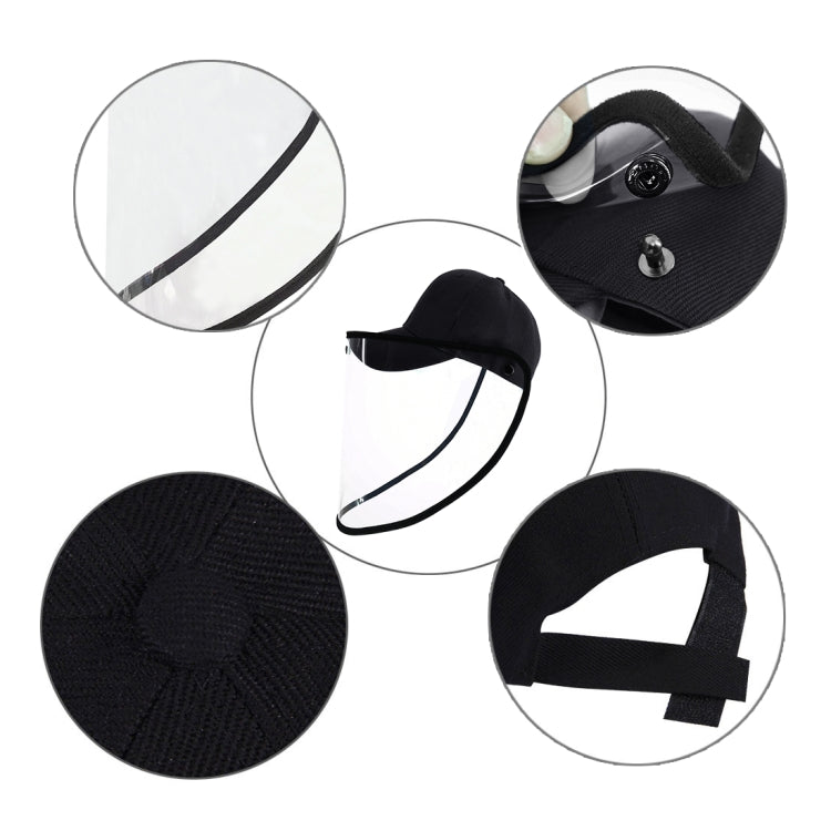 50 PCS Anti-Saliva Splash Anti-Spitting Anti-Fog Anti-Oil Protective Baseball Cap Mask Removable Face Shield