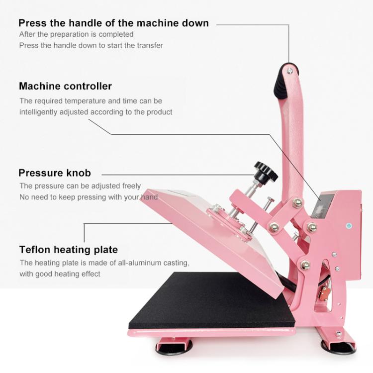 Hand Stamping Machine T-Shirt Clothes Heat Transfer, Size: 23x30cm, UK Plug