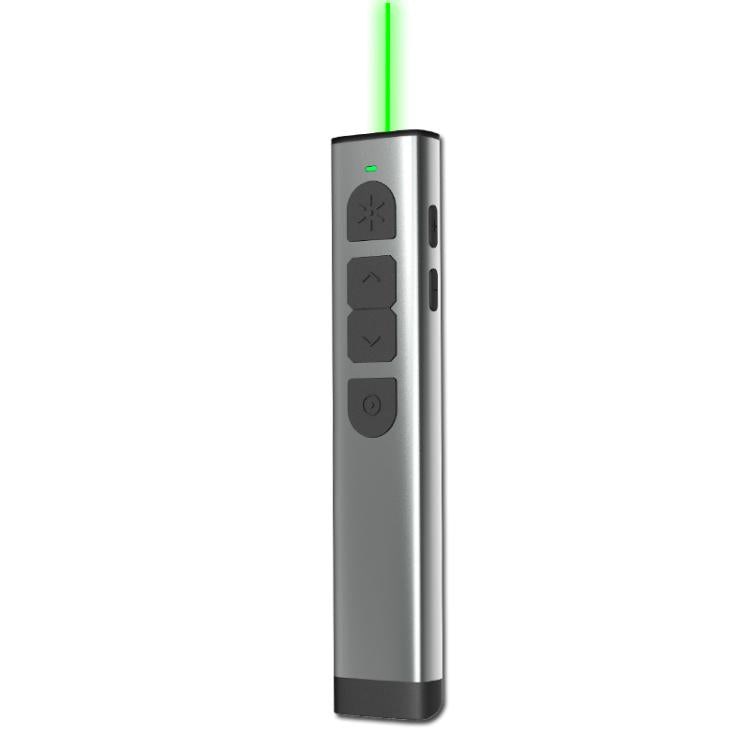 Doosl Dsit038 2.4GHz Wireless Presenter PowerPoint Clicker Representation Remote Control Green Laser Pointer, Control Distance: 100m