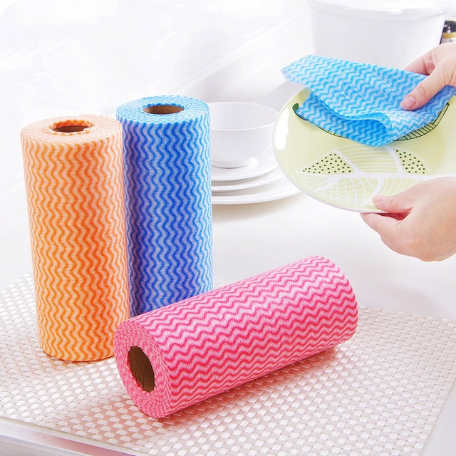 50 Sheets Non-Woven Disposable Washing Towels Dishcloth