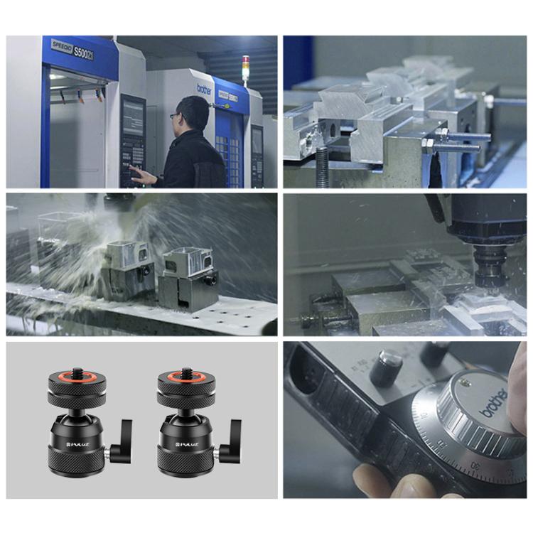 PULUZ Multifunctional Aluminum Alloy Mini Ball Head Tripod Mount Adapter, Cold Shoe & 1/4 Screw Dual-Use