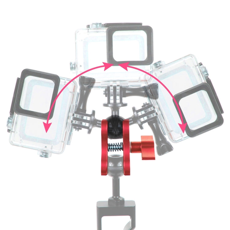 PULUZ Dual Ball Clamp Open Hole Diving Camera Bracket CNC Aluminum Spring Flashlight Clamp for Diving Underwater Photography System