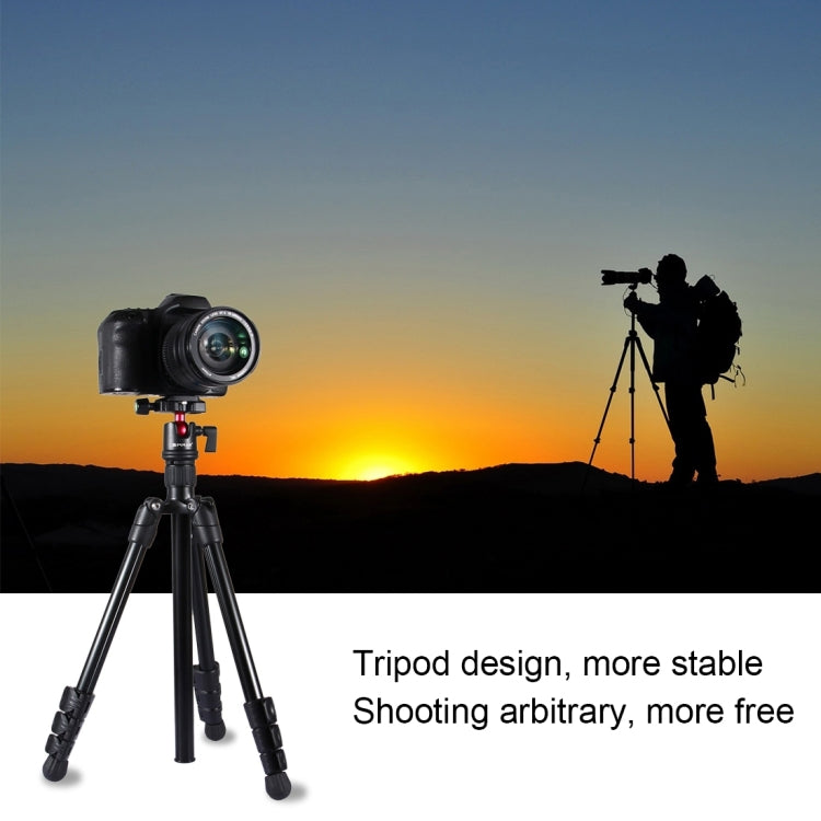 PULUZ 4-Section Folding Legs Metal  Tripod Mount with 360 Degree Ball Head for DSLR & Digital Camera, Adjustable Height: 42-130cm