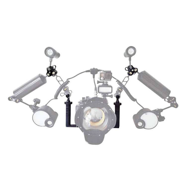 PULUZ Dual Handle Aluminium Tray Stabilizer with Dual Ball Aluminum Alloy Clamp for Underwater Camera Housings