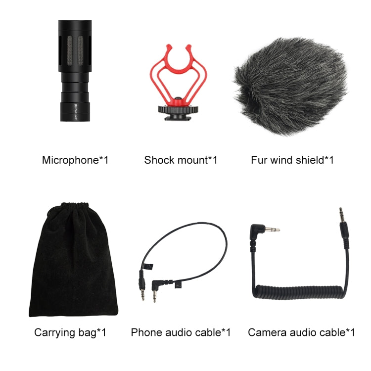 PULUZ Professional Interview Condenser Video Shotgun Microphone with 3.5mm Audio Cable for DSLR & DV Camcorder