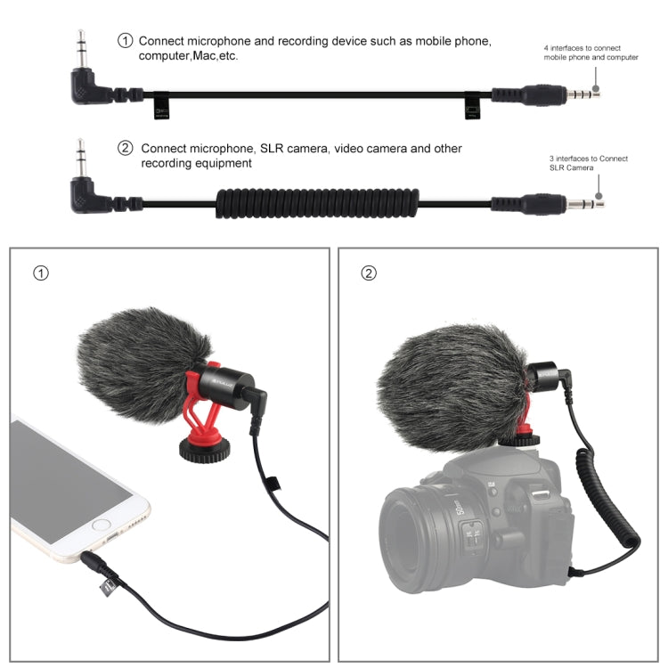 PULUZ Professional Interview Condenser Video Shotgun Microphone with 3.5mm Audio Cable for DSLR & DV Camcorder